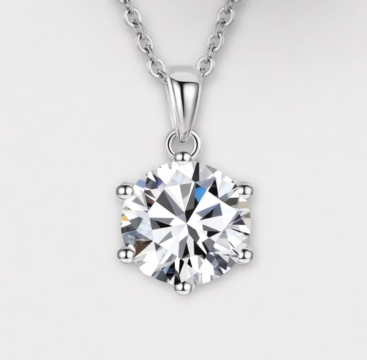 Moissanite stud necklace 1ct