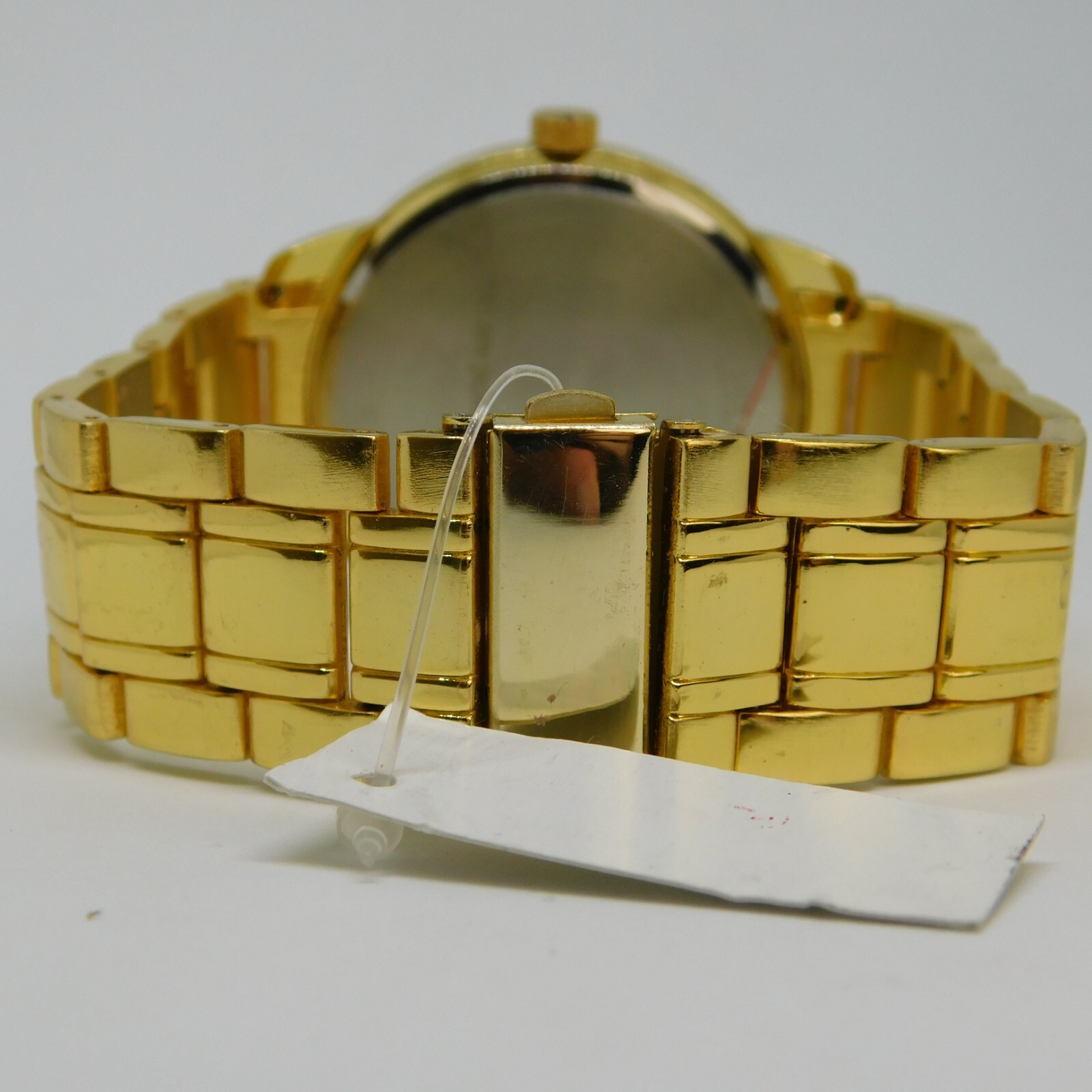Accutime Watch Corp. MAC8031AL Gold Tone Men’s Watch Sz. 8 1/4″ New Battery