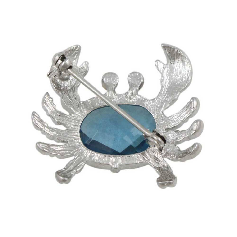 Blue Stone Crab with Red Eyes Brooch Pin – PRA323A