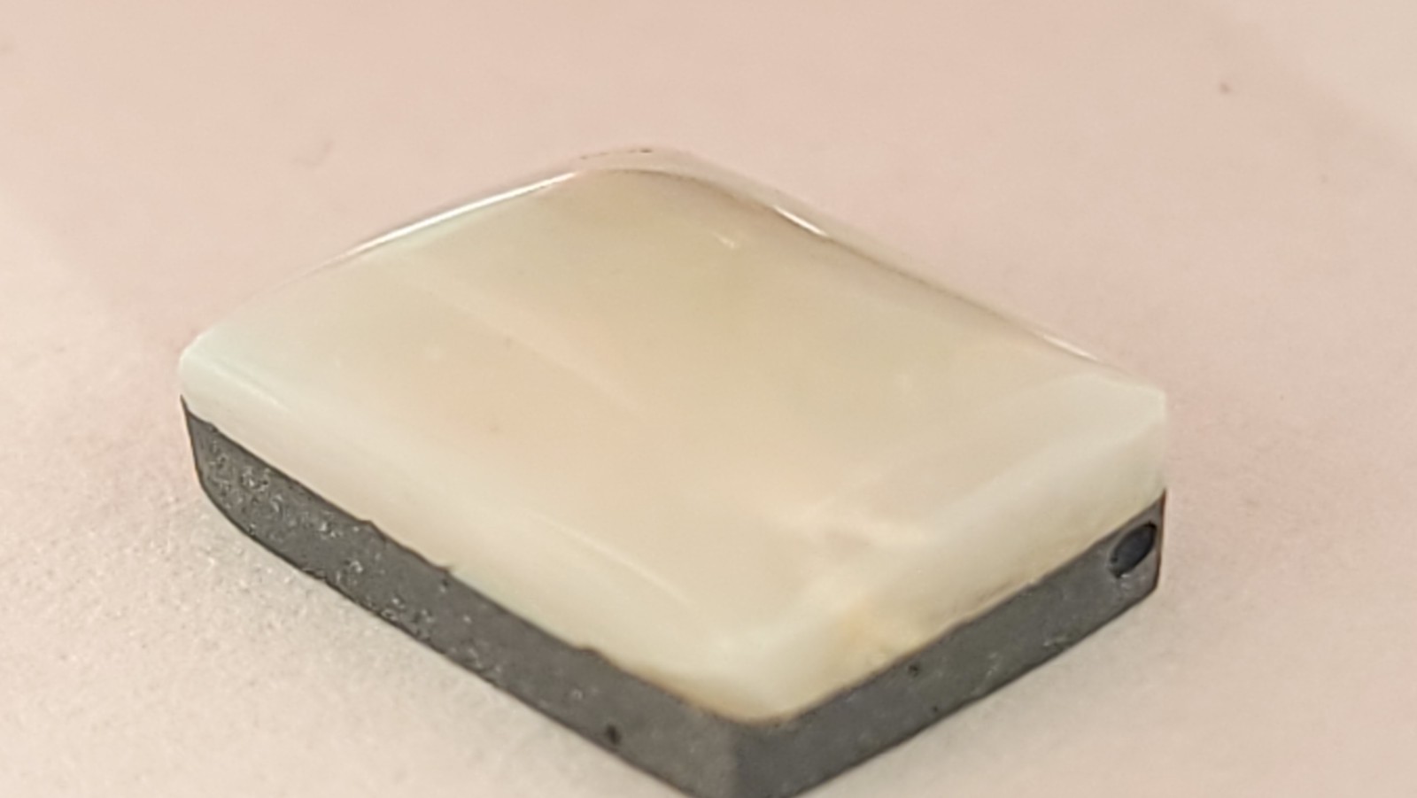 Opal Doublet Cabochon Green Play of Color Rectangular Drilled Pendant Stone
