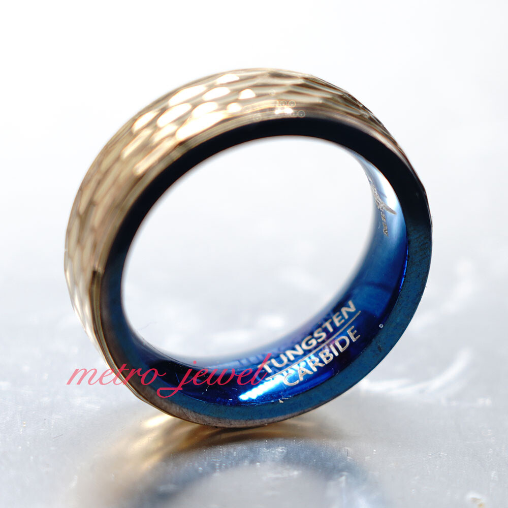 JXC Men’s Thick Tungsten Carbide Gold Plated Ring For Men Size 7 8 9 10 11 12-15