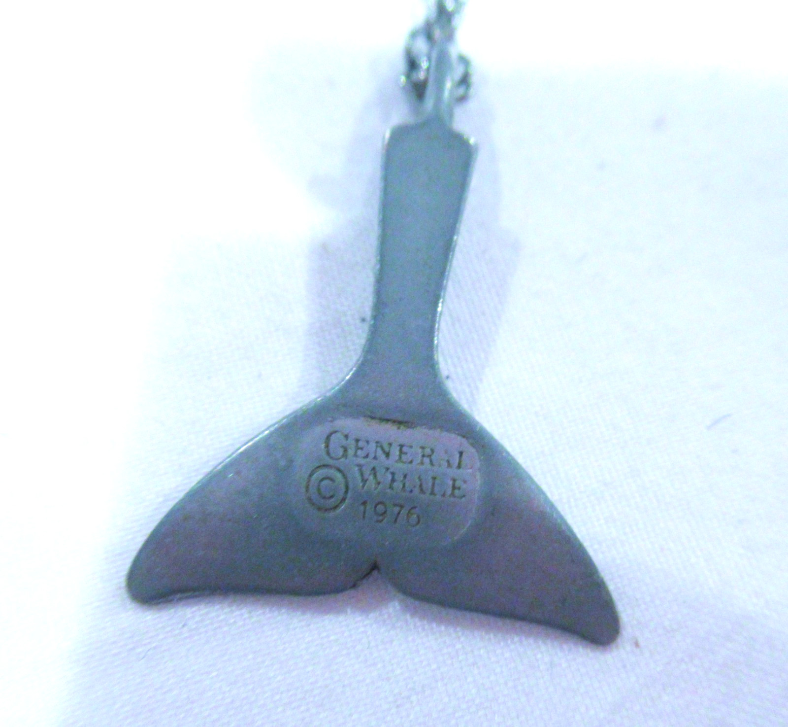 General Whale pewter whale tail necklace, pewter