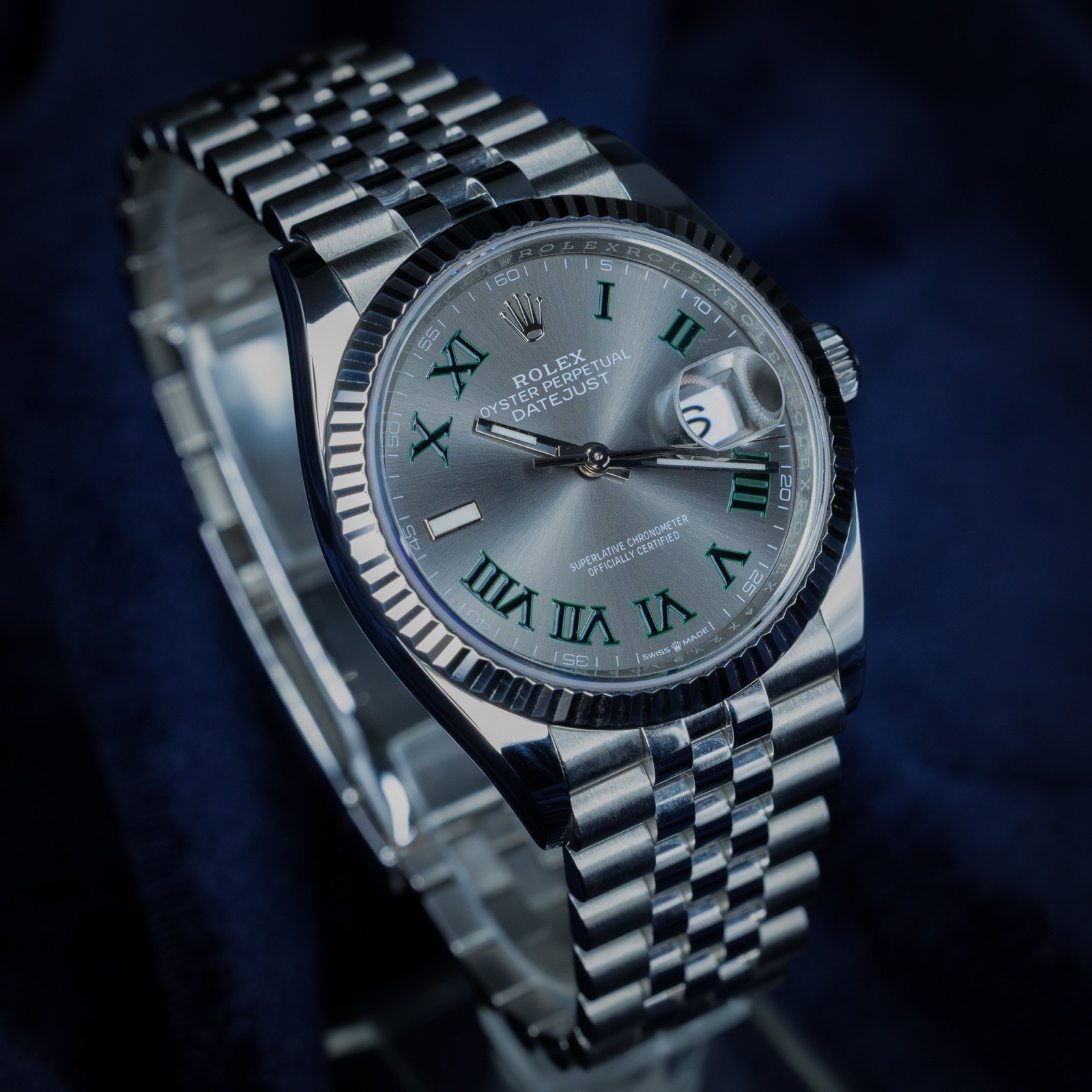 2025 Rolex Datejust 126234 36mm Wimbledon Dial Fluted Bezel Jubilee Bracelet B&P