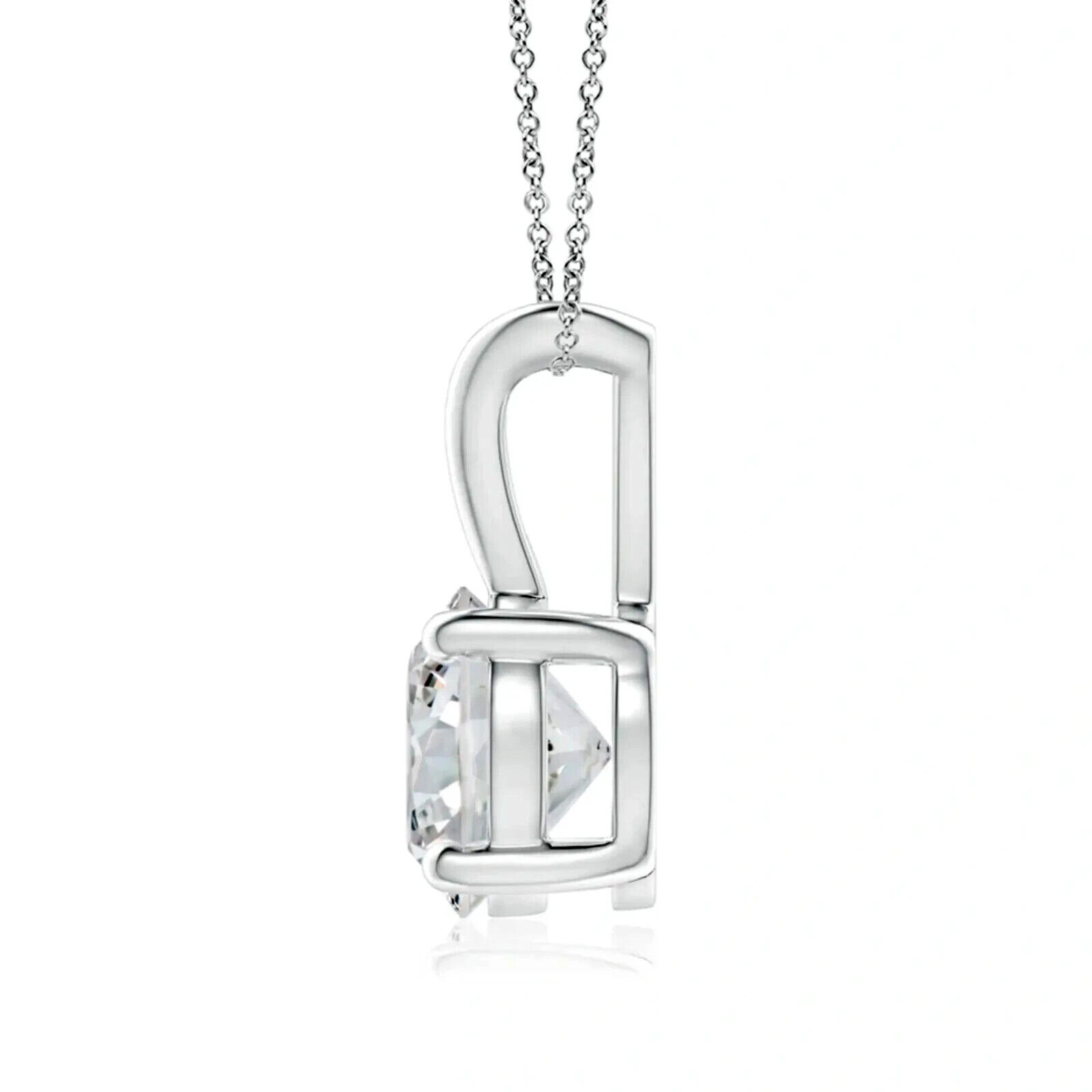 1.25 ct. Genuine White Sapphire Round Solitaire Necklace – Solid Sterling Silver