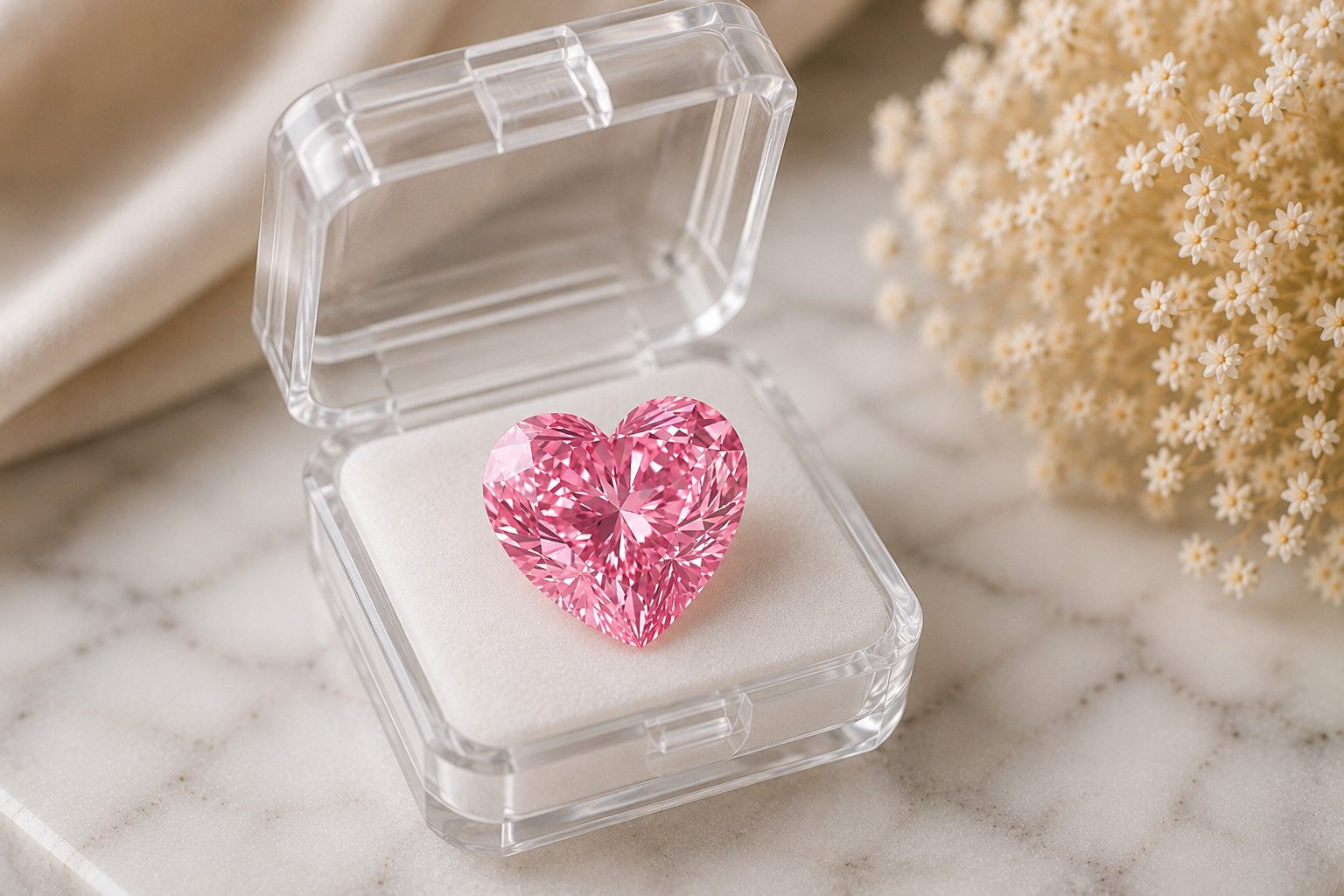 5 CT Fancy Pink Color, Heart Cut VVS1 Moss Diamond Premium gemstone 11.50 MM