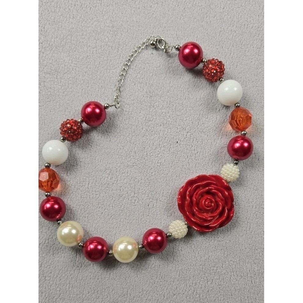Girls 6 Bubblegum Bead Necklace & Bracelet Sets Kids Colorful Whimsical Holiday
