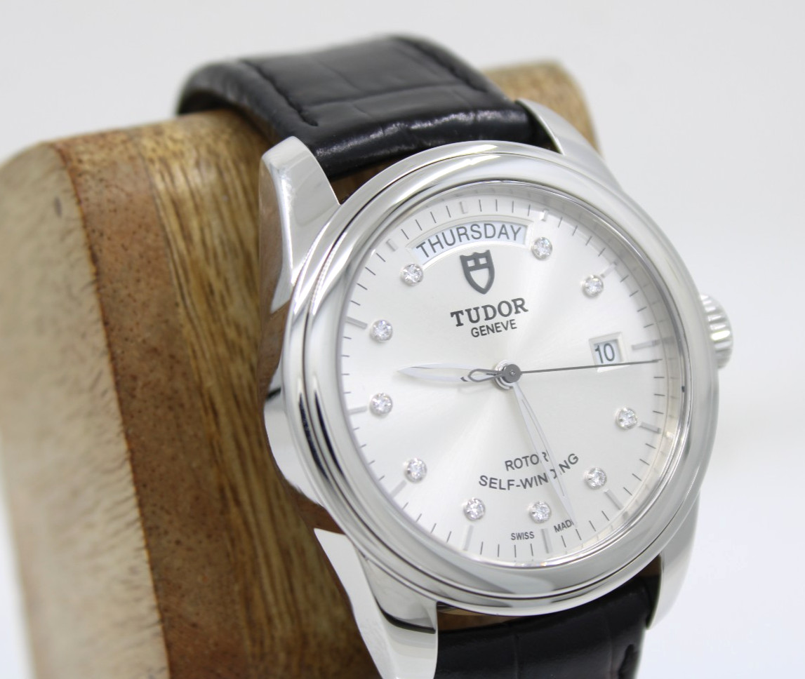 Tudor Glamour Day/Date 39mm Silver Diamond Dial Automatic Watch M56000