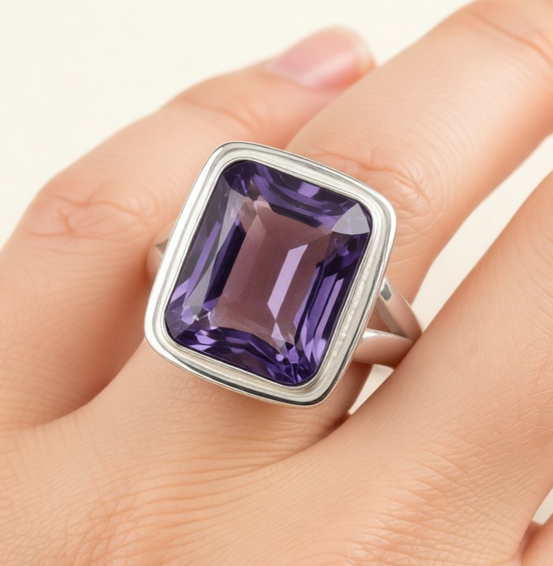 Iolite Quartz Gemstone 925 Sterling Silver Handmade Jewelry Ring All Size