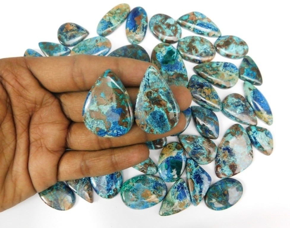 Beautiful Shattuckite Cabochon Gemstone For Making Jewelry Wholesale Lot 71585