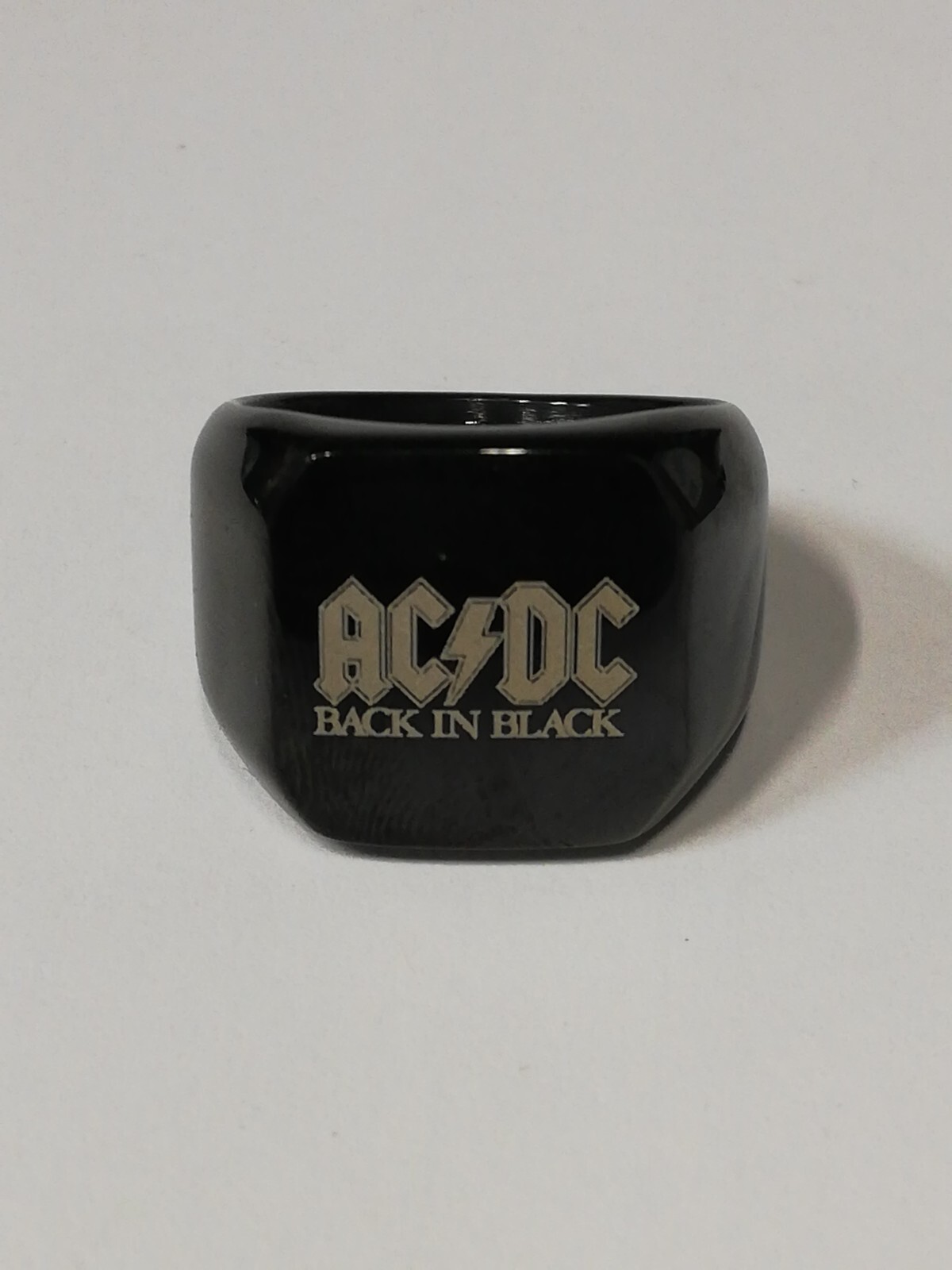 Titanium Men’s Black 316L Stainless Steel AC/DC Biker Ring New.