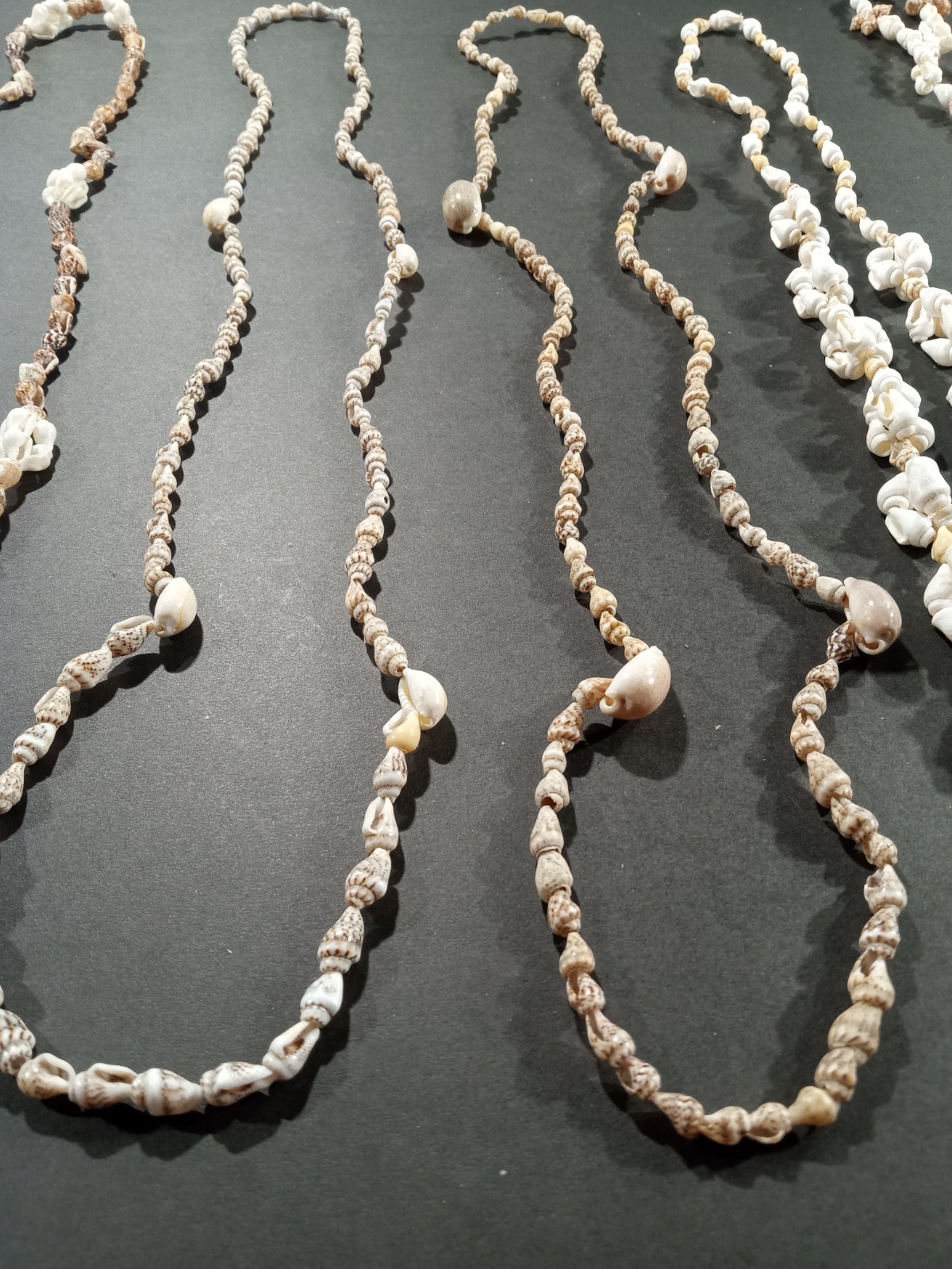 Lot Of 14 Seashell Necklaces 30-34in Long Mixed Earthy Tones Beach Vacation Vibe