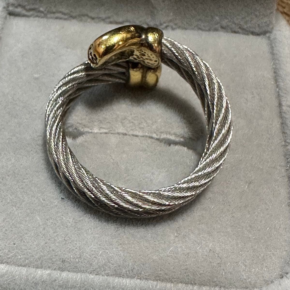 Rare Philippe Charriol Cable Design Ring Gold Silver Size 61 US 9.5 Used JP F/S