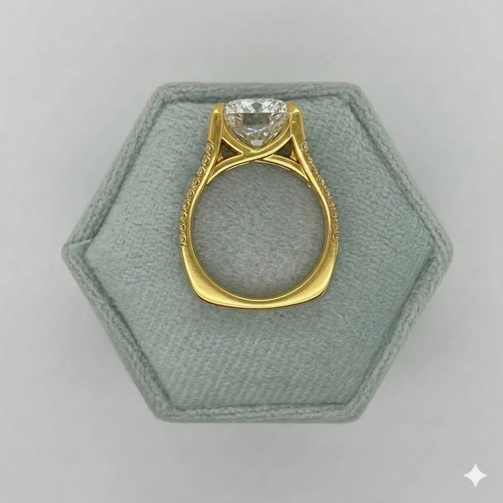 6.50 Ct Diamond Ring Round Cut 14k Yellow Gold Lab Grown IGI Certified VVS E F