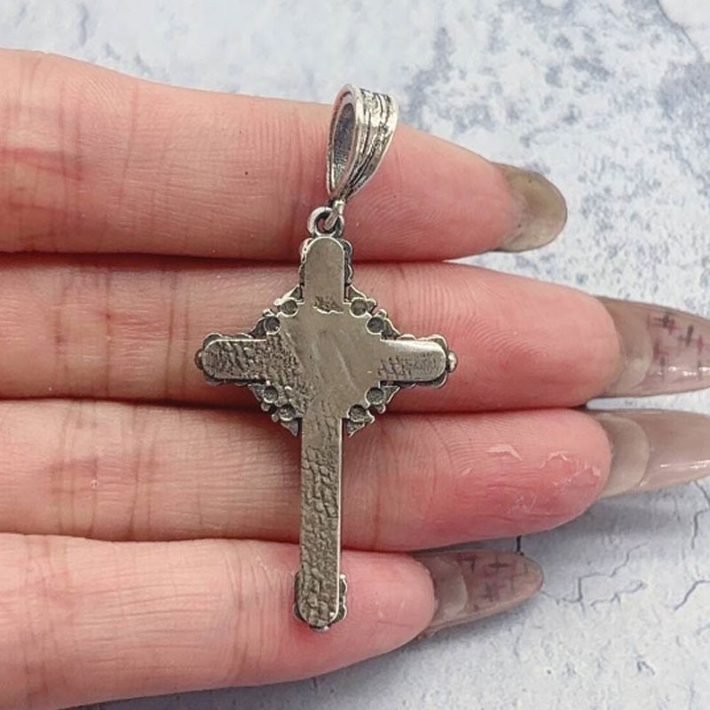 8g Catholic Crucifixion Cross With Jesus Christ Pendant 925 SOLID STERLING SILVE