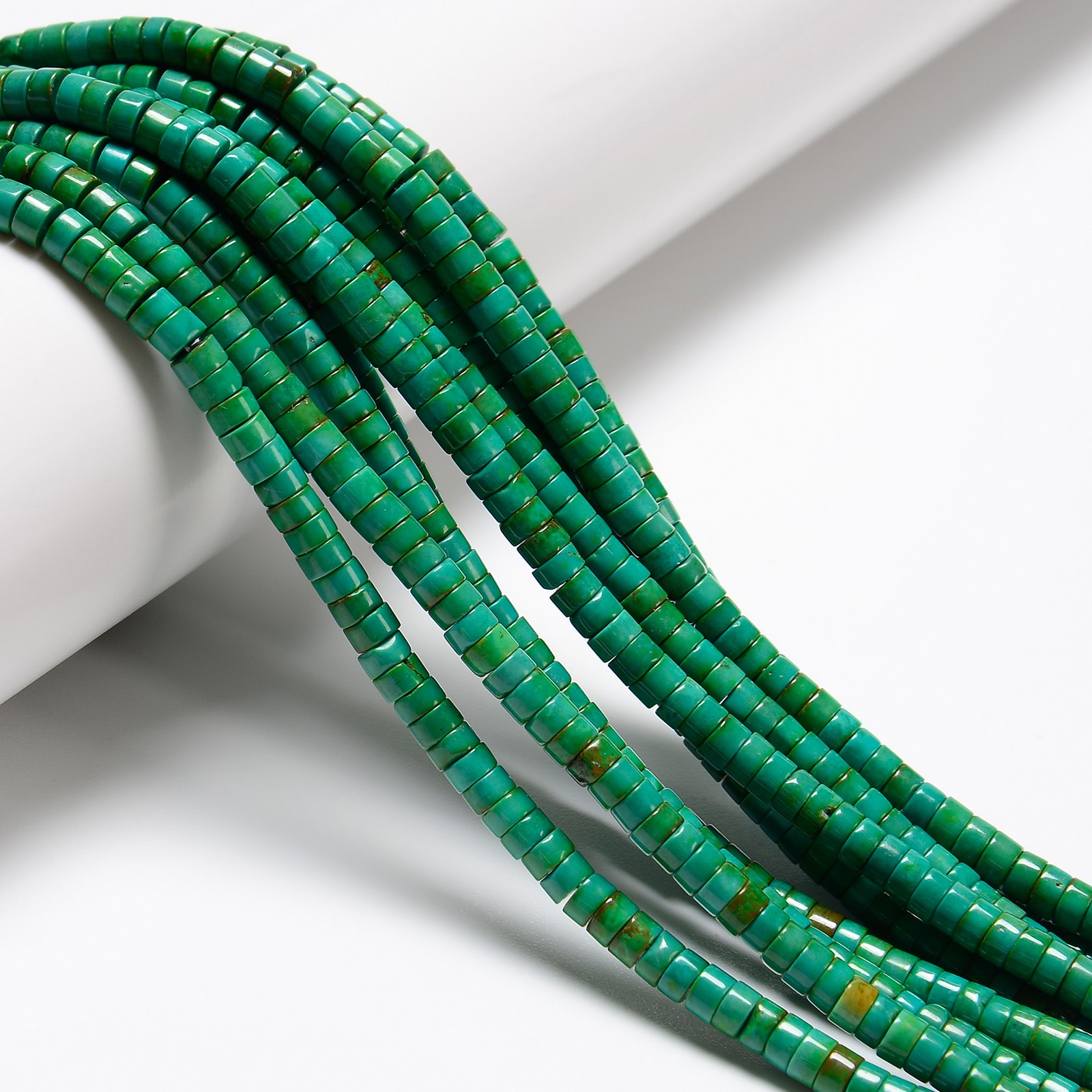Dark Green Turquoise Heishi Discs Beads 2x3mm 2x4mm 3x4mm 3x6mm 15.5″ Strand