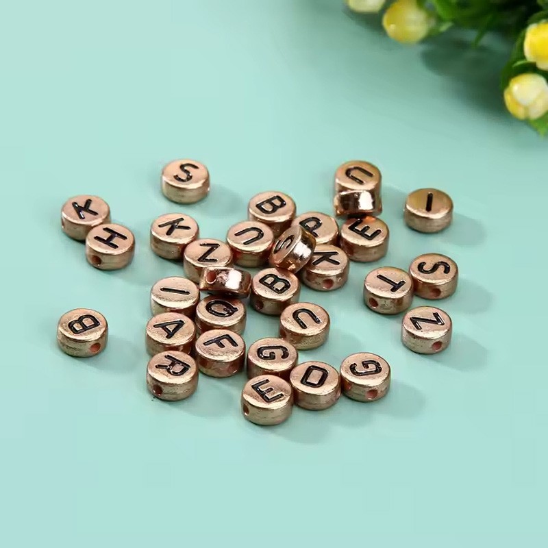800pcs Silver Gold Bronze Letter Beads – A–Z Alphabet Beads for Jewelry Making &