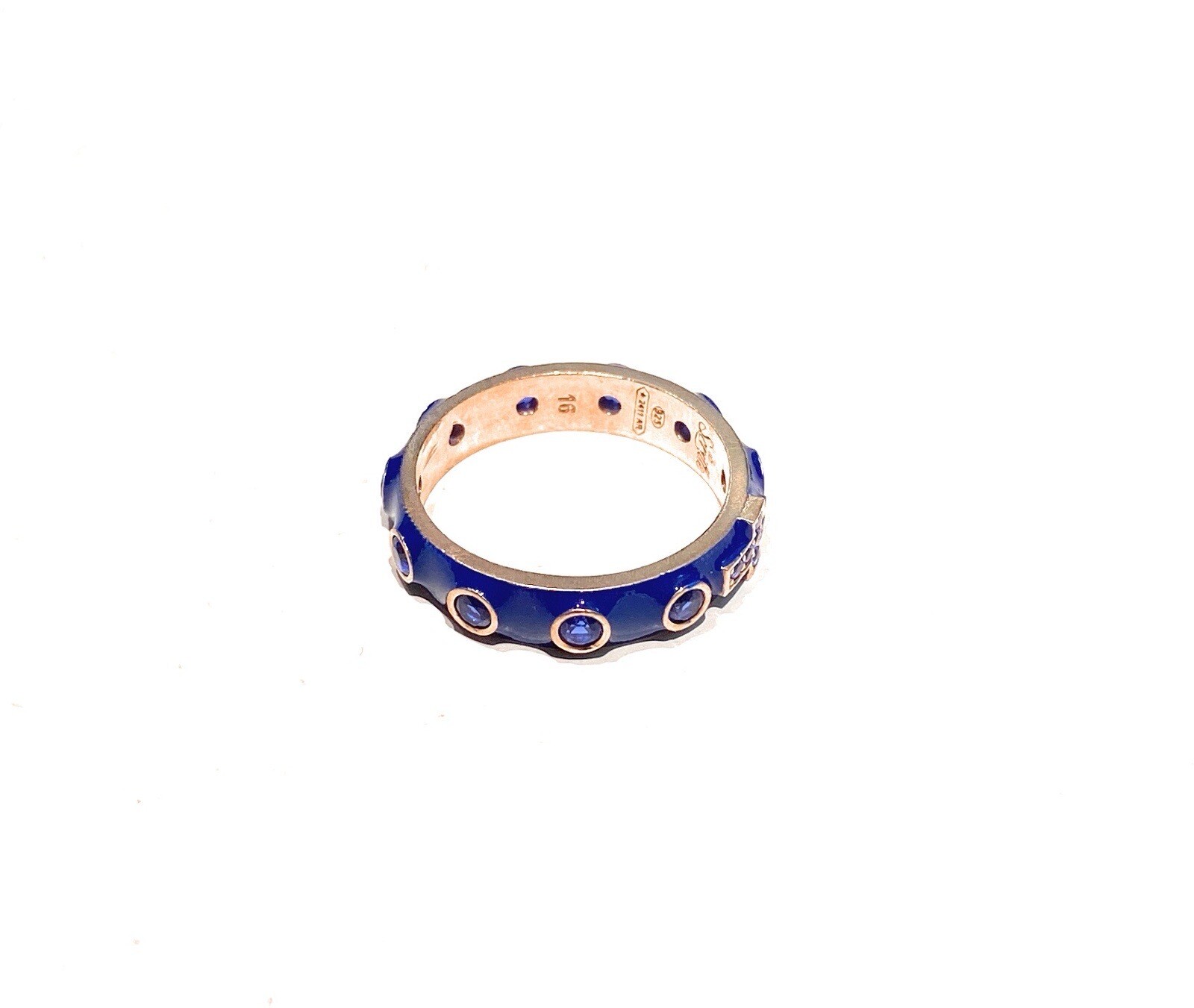 Veretta 925 Sterling Silver Enamel CZ Rosary Rotating Ring