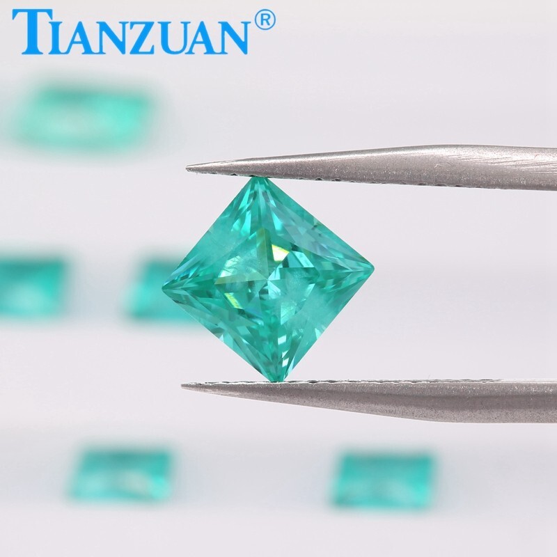 Square Shape Princess Cut YAG Paraiba Color Yttrium Aluminum Garnet Loose gems