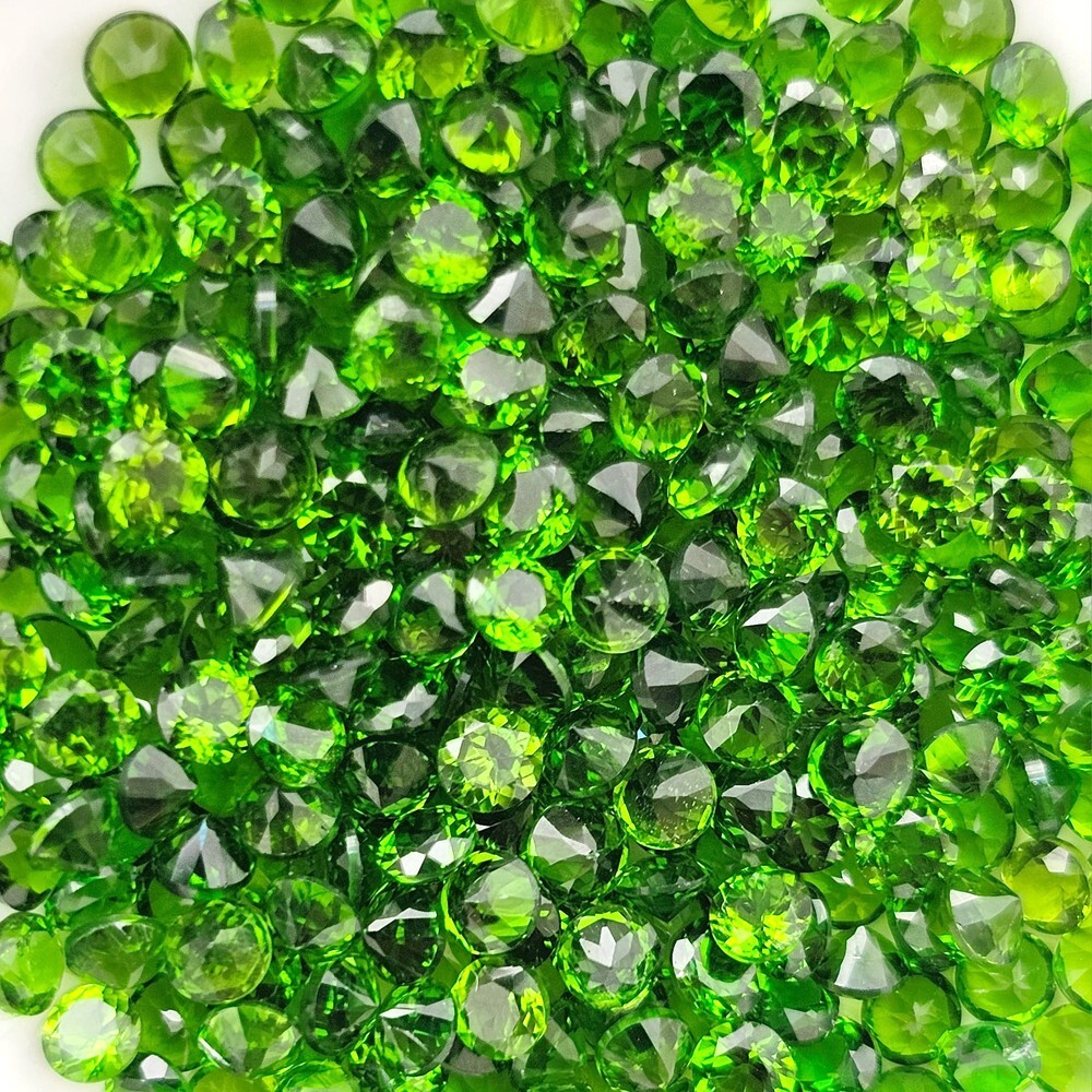 Round 1.8mm.Best Color Natural Russian Top Green Chrome Diopside 45Pcs