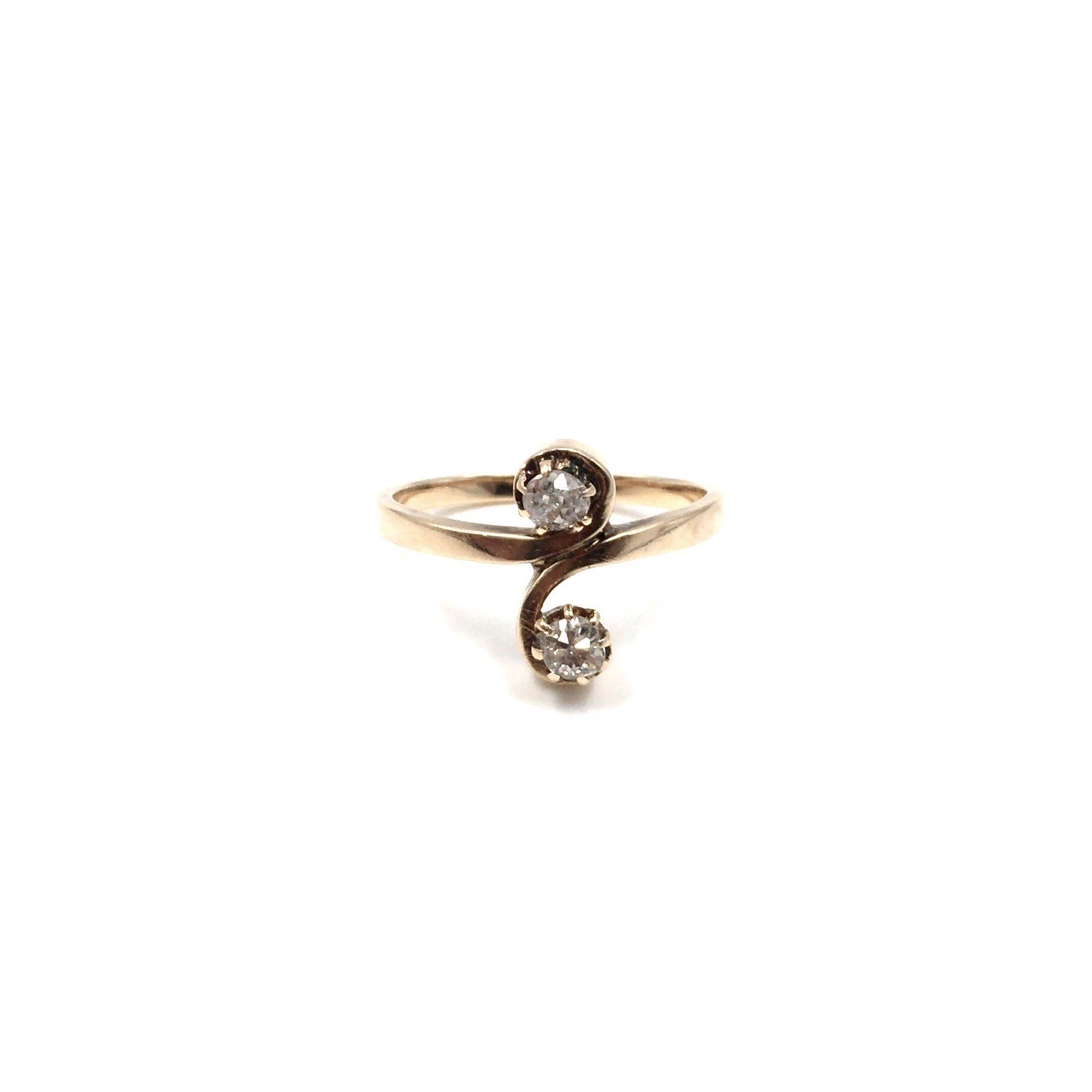 Art Nouveau 14kt yellow gold ring old cut diamonds 585 gold antique jewelry RG 56