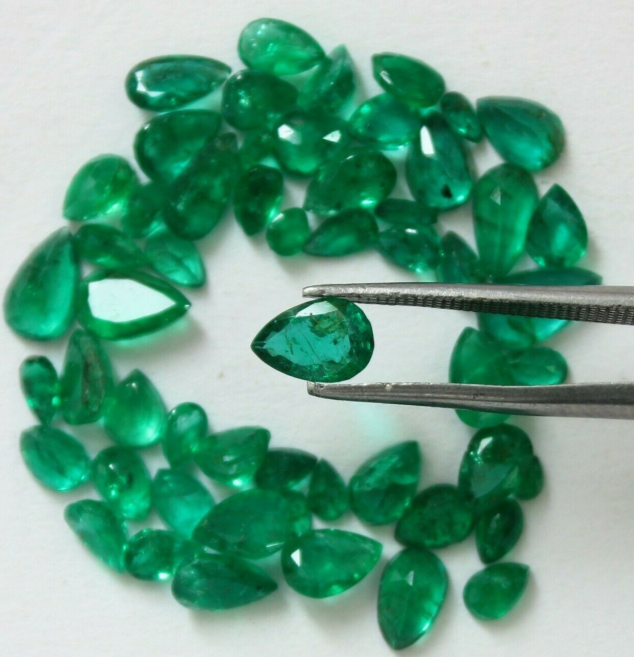 Natural Emerald Pear, Green Zambian Emerald, Green colour, 3x2mm to 8x4mm, #887