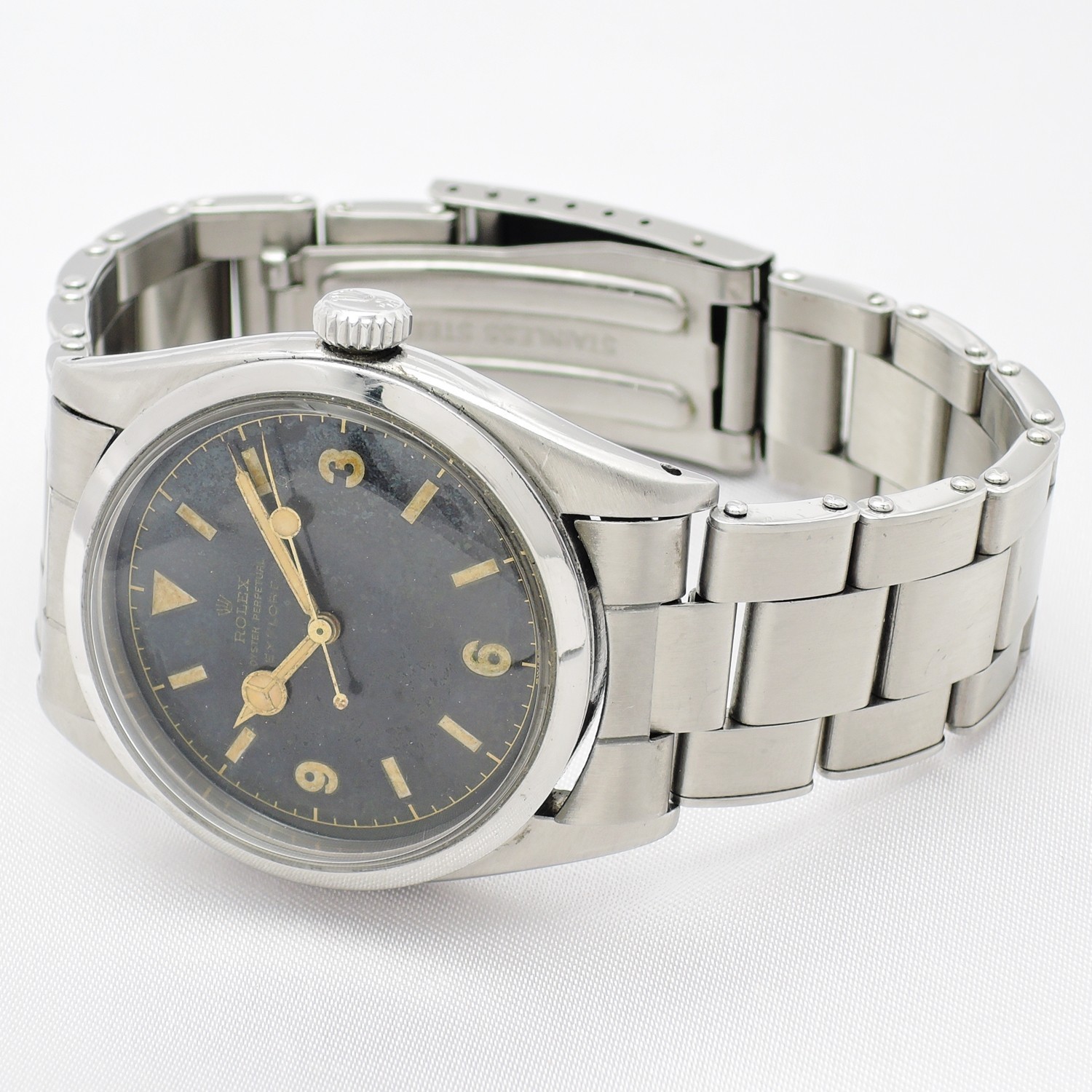 ROLEX ExplorerⅠ 36mm Black Dial 6150 17.5cm AT SS Watch Working C007967