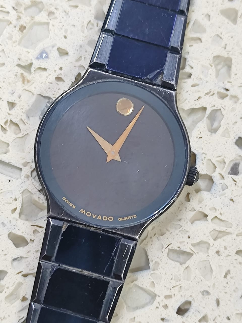 MOVADO MUSEUM WATCH 84-40-881 Cal ETA 210 001 ULTRA THIN BLACK DIAL WORKING