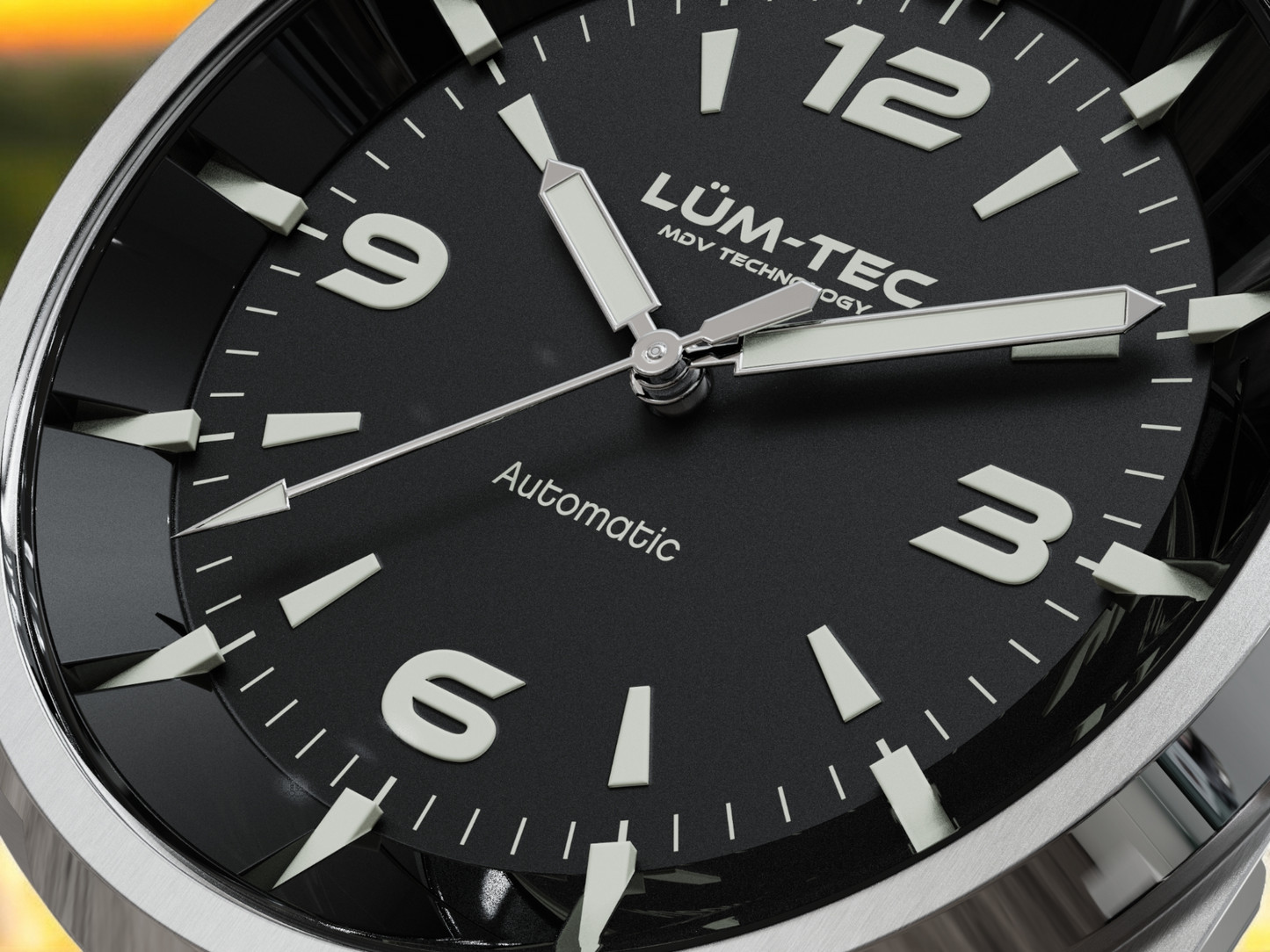 Lum-Tec Mens Automatic Watch 42mm Eclipse E2 Black Dial Hi Precision Miyota 9039