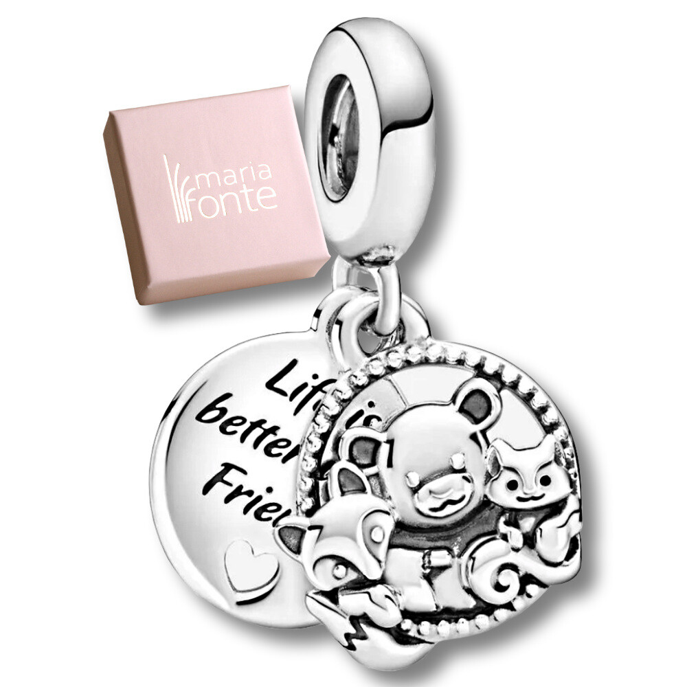MariaFonte Charm Friendship Bear Fox Squirrel Silver 925 Compatible