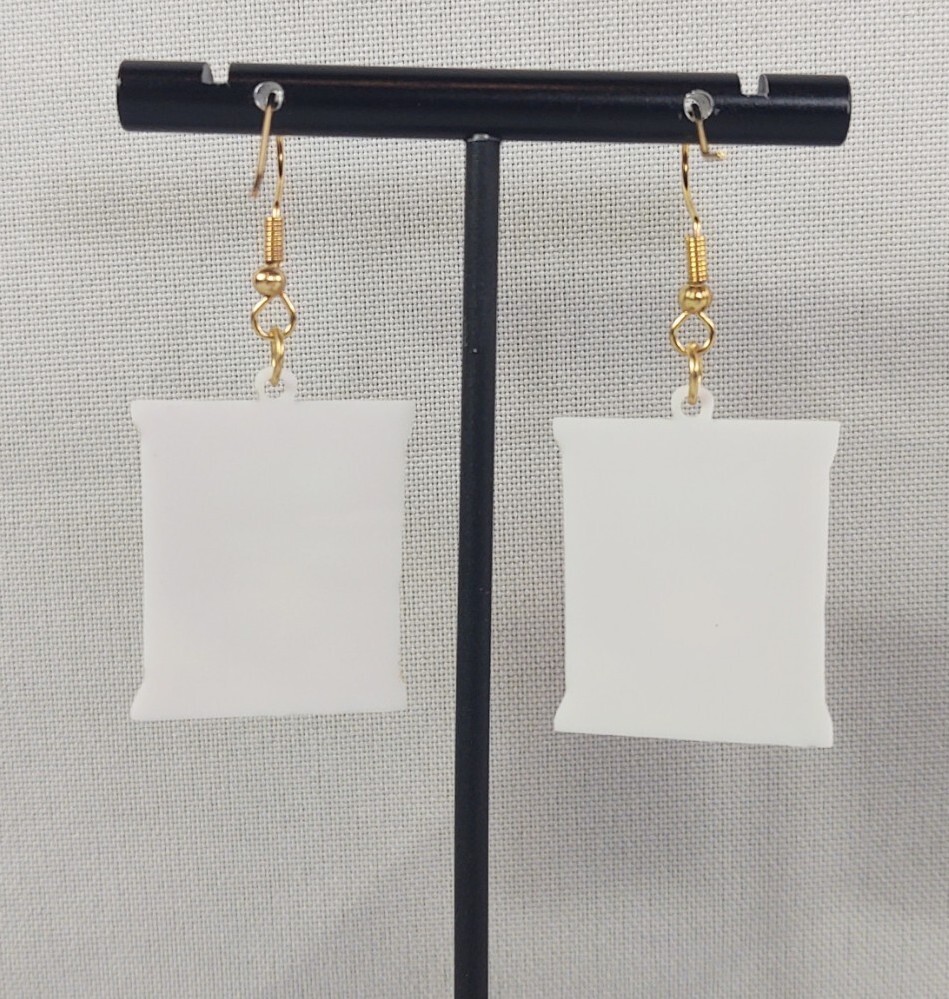 Hook Drop Dangle Pierced Earrings Cheez It Original Crackers Costume Jewelry