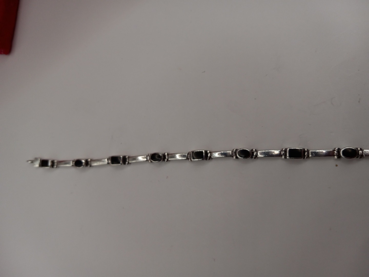 Sterling Silver Black Onyx Tennis Bracelet 7in