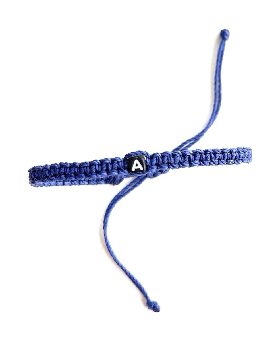 Initial Letter Bracelet Custom Adjustable Waterproof Black Gray Blue Green Red