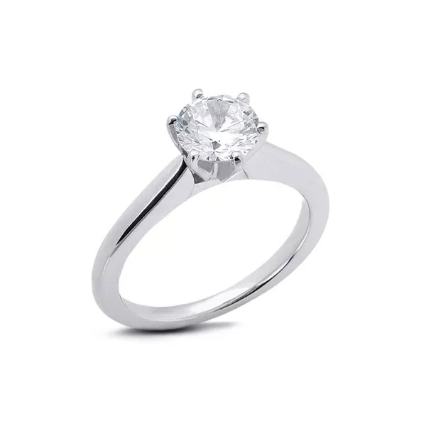 Solitaire Engagement Ring Platinum Classic 1.22 CT Round Lab-Grown Diamond J VS1