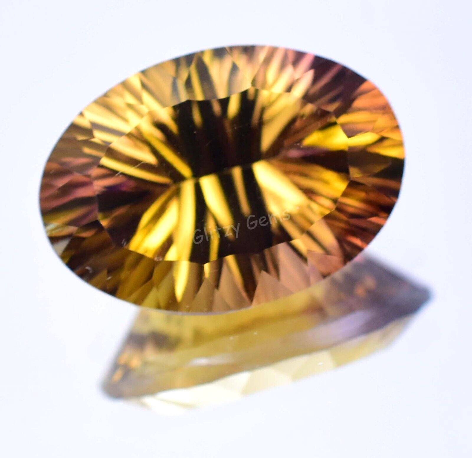 Natural Flawless Bi-Color Ametrine 20.60 Ct Oval Certified Gemstone From Bolivia