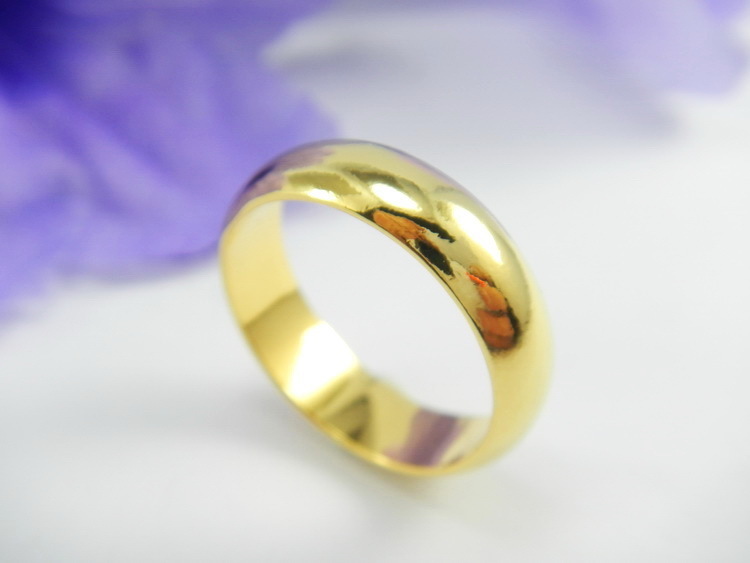 CLASSIC 5mm WEDDING BAND 22K 24K Gold GP Ring Sz 5.75 – 11 Many Size GT74