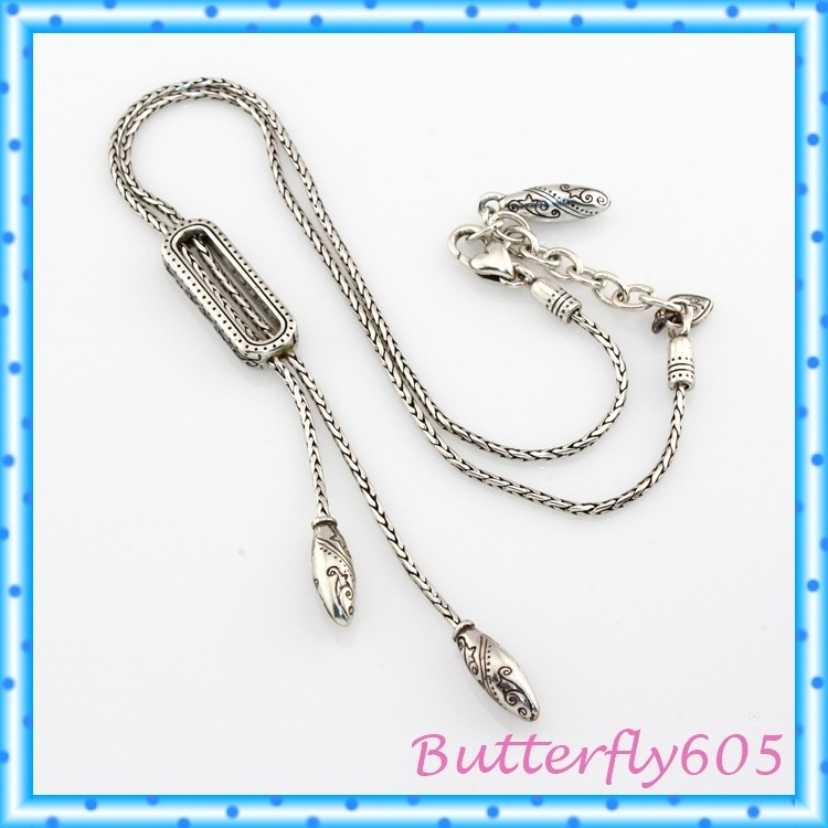 Brighton Silver Vintage Lariat Pendant Necklace