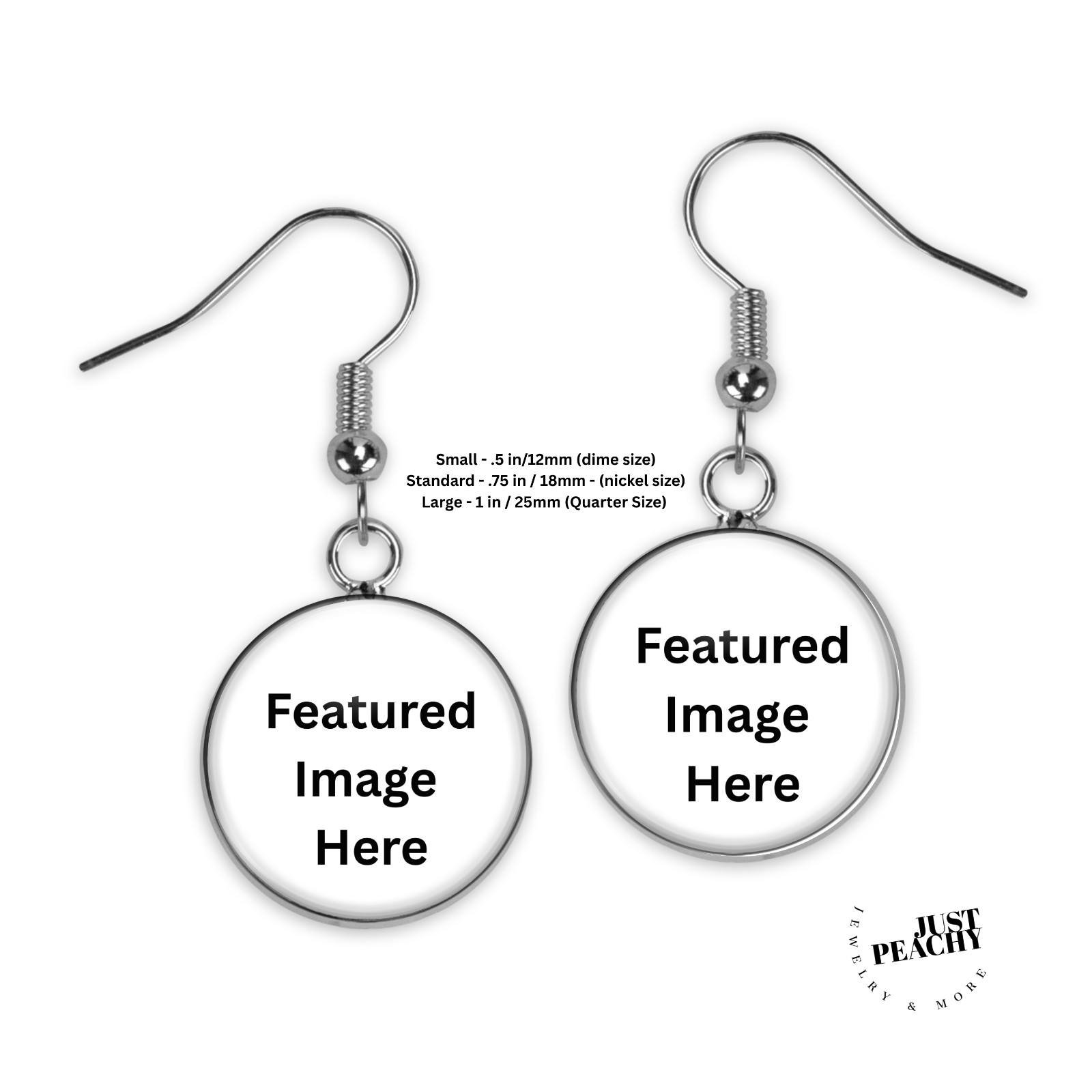 Elegant Scripture Faith Bible Verse Silver Dangle Earrings Two Sizes Religious