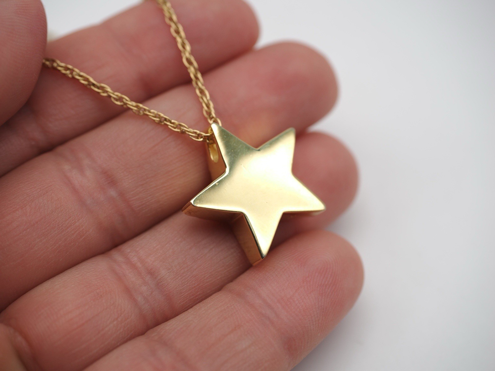 Unique Star Cremation Keepsake 14k Gold Plated Over 925 Sterling Silver