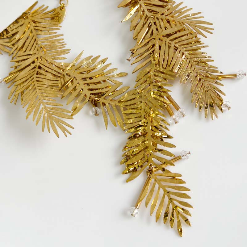 New 16″ Zara Leaves Collar Statement Necklace Retro Women Party Vacation Jewelry