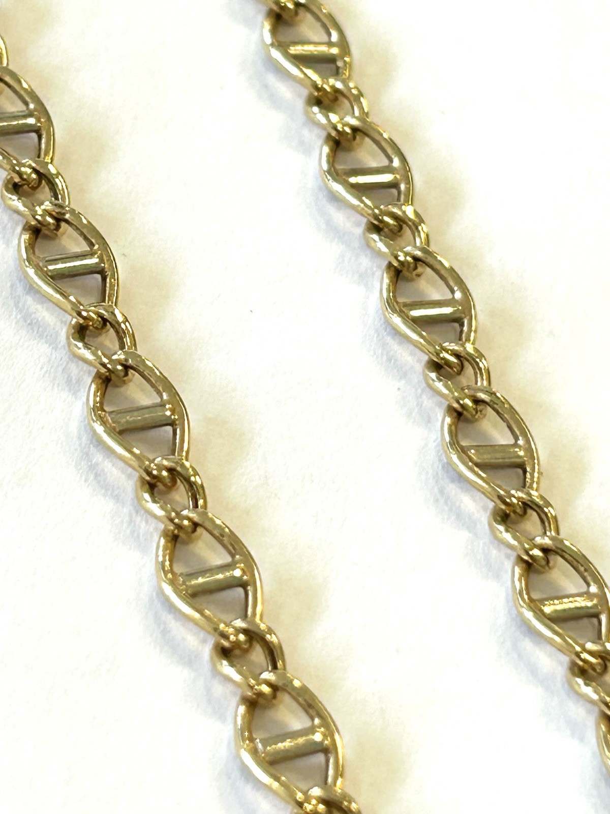 18k 750 Italy Solid Mariner Link 24″ Chain ~ 15.4 Grams ~ 5.4mm
