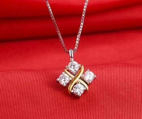 2Ct VVS1 Round Cut Lab Created Diamond Engagement 14K Yellow Gold Finish Pendant