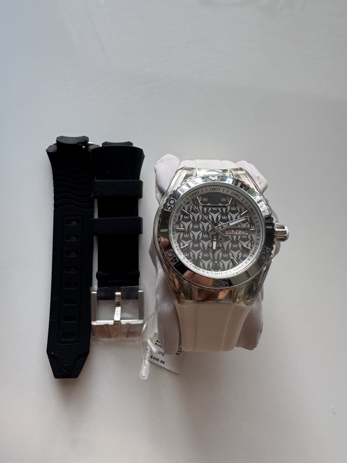 TechnoMarine Uni Cruise Men’s Quartz Day/Date 46mm 100m White/Black Rubber Box