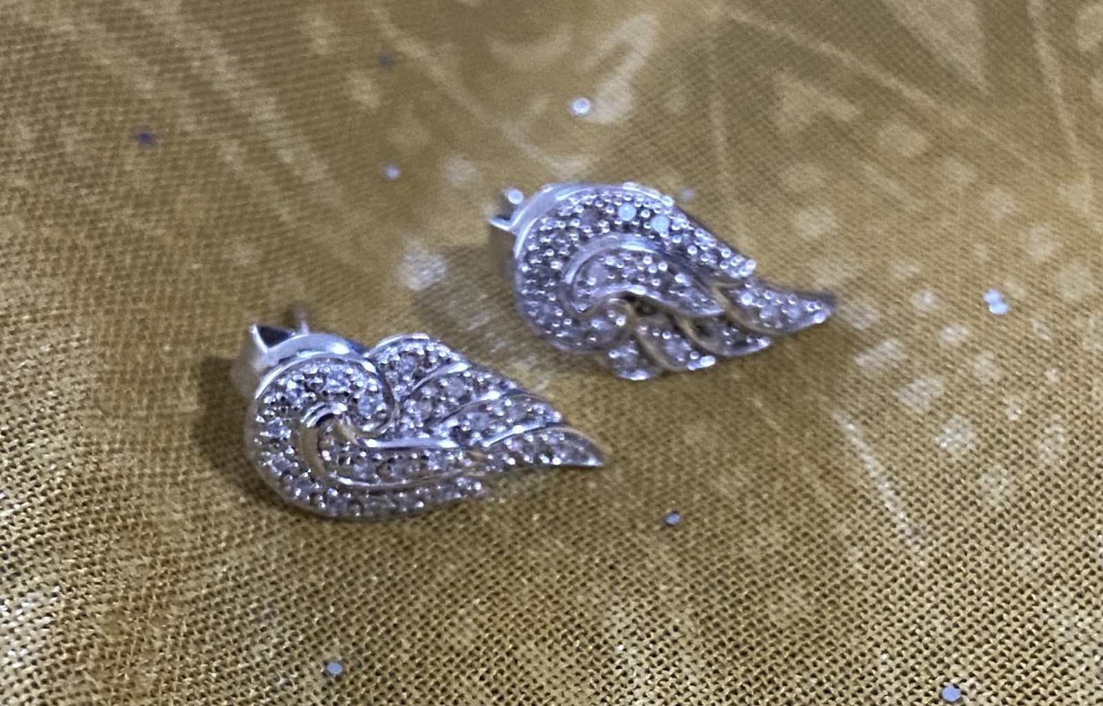 925 Silver ANGEL WINGS Earrings Stud Pierced