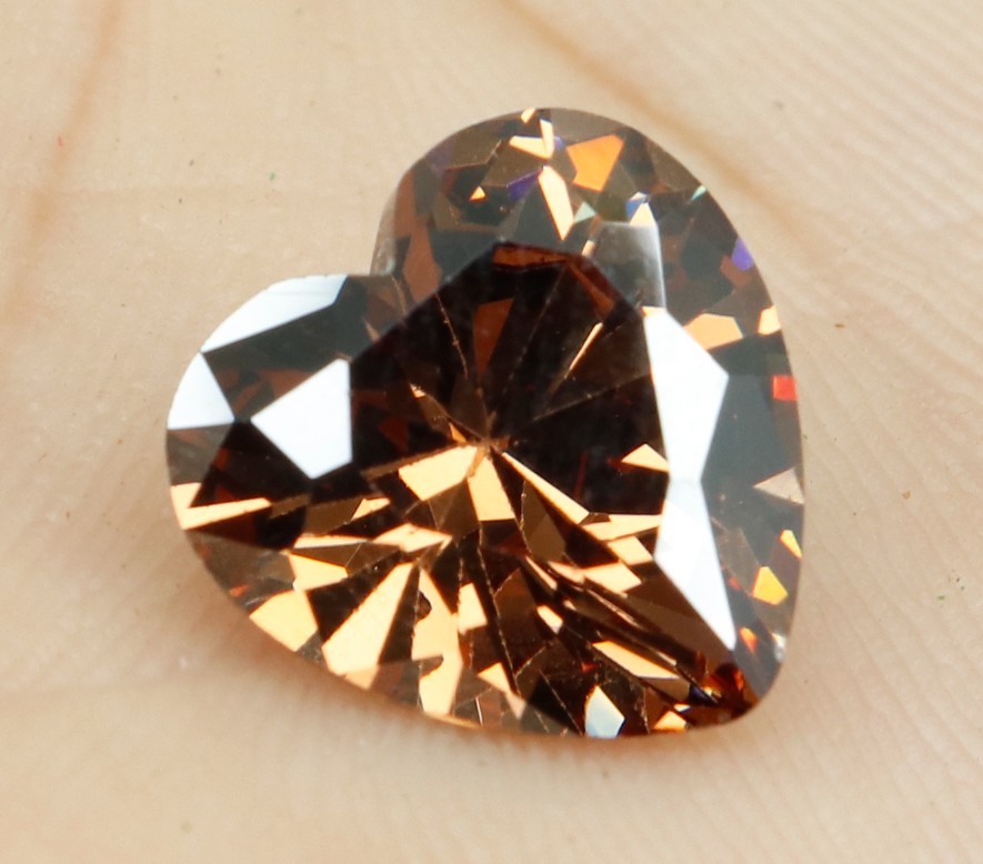 Natural Cambodian Certified Brown Zircon Heart Shaped Loose Gemstone 10.10 Ct
