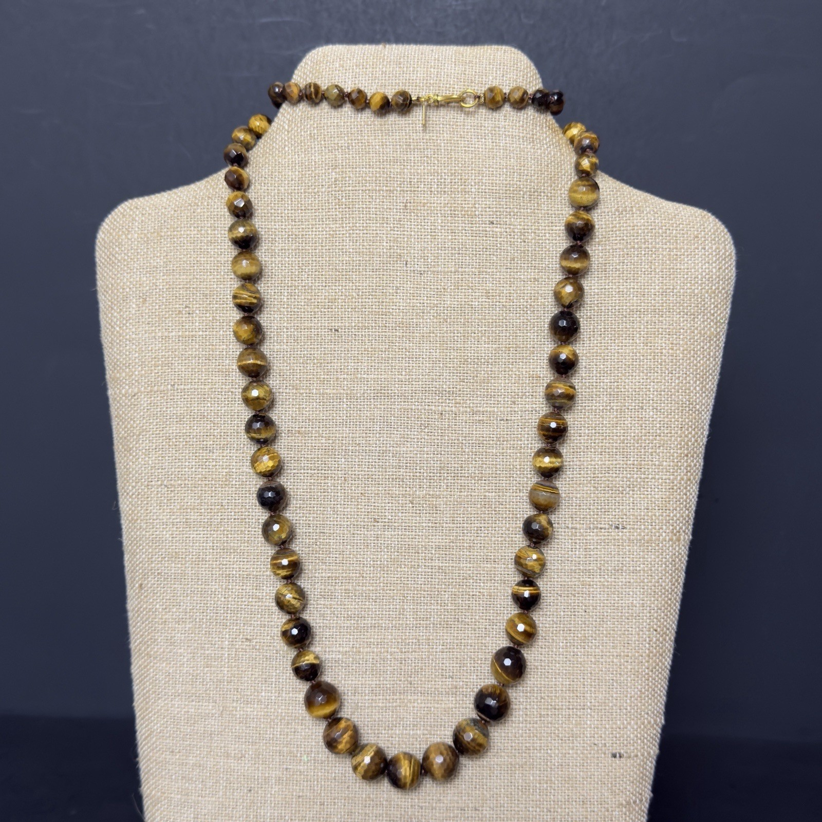Tiger’s Eye Graduated Bead Necklace By J. Jill 34” 140g GORGEOUS!
