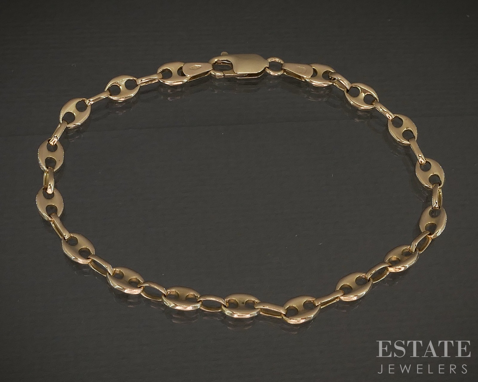 14k Yellow Gold Gucci Style Chain Link Bracelet 6.5g 7.25″L p21666b