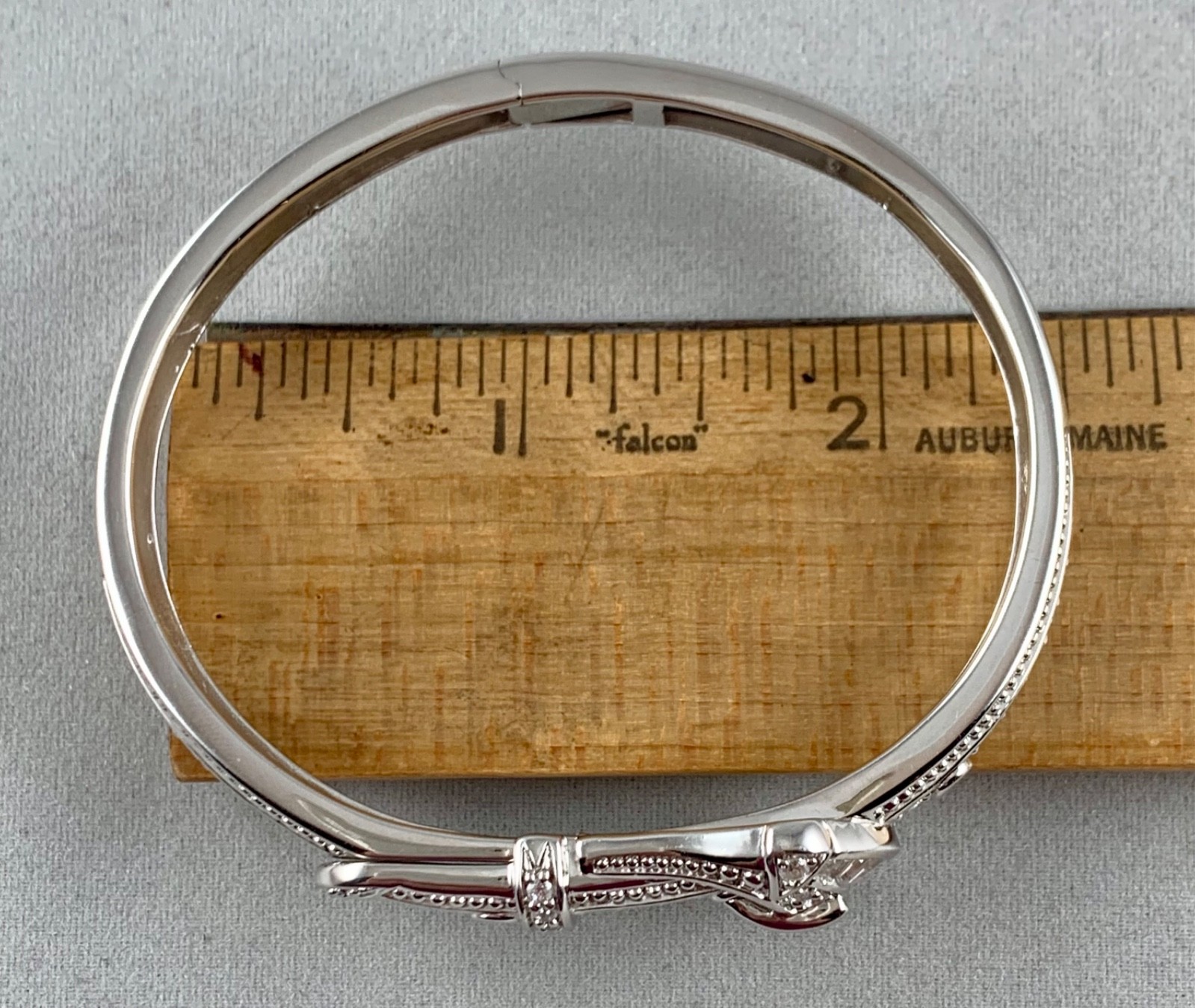 VICTORIA WIECK 925 STERLING SILVER ABSOLUTE BAGUETTE BUCKLE BRACELET 6.5”
