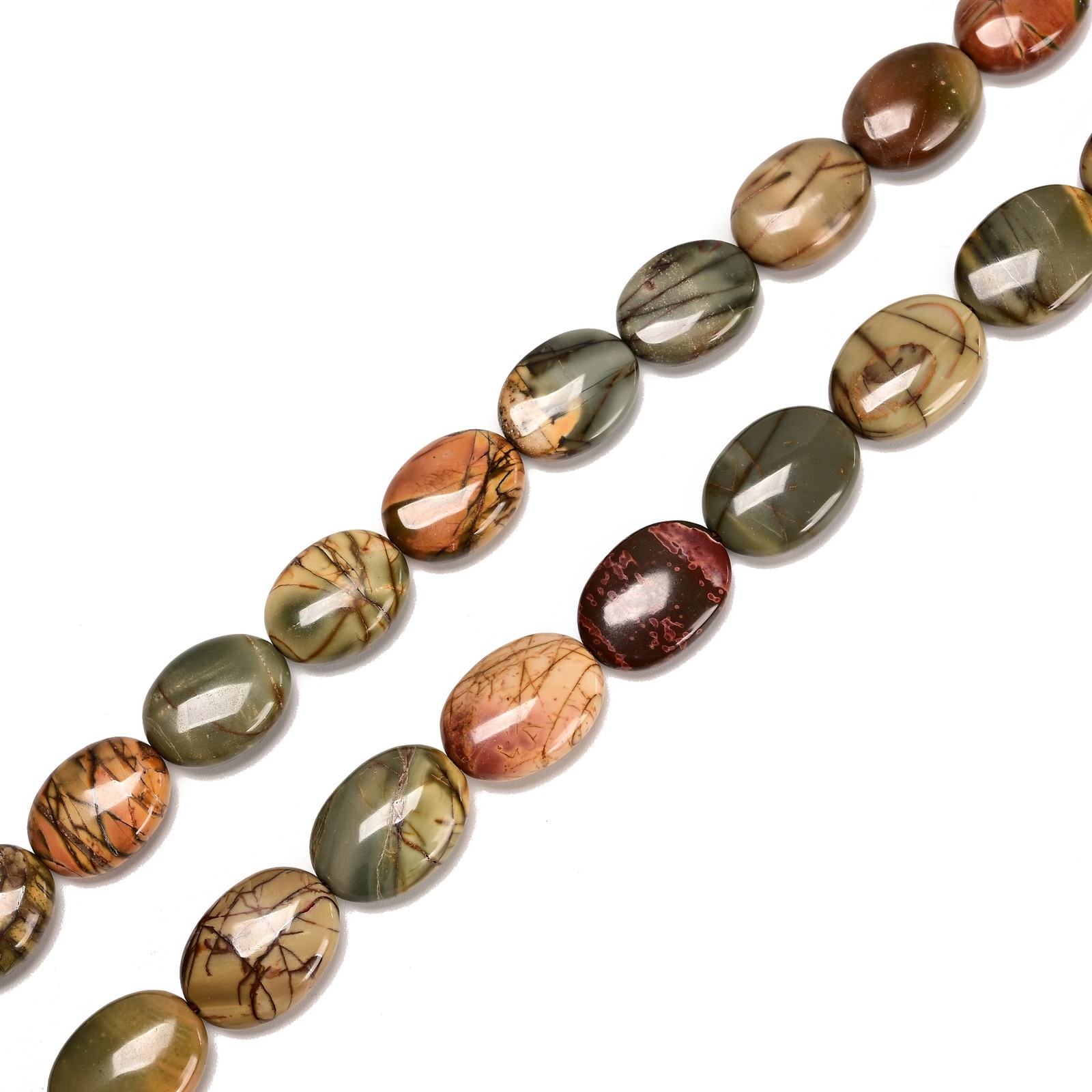 Natural Red Creek Jasper Smooth Oval Beads Size 12x16mm 13x18mm 15.5” Strand