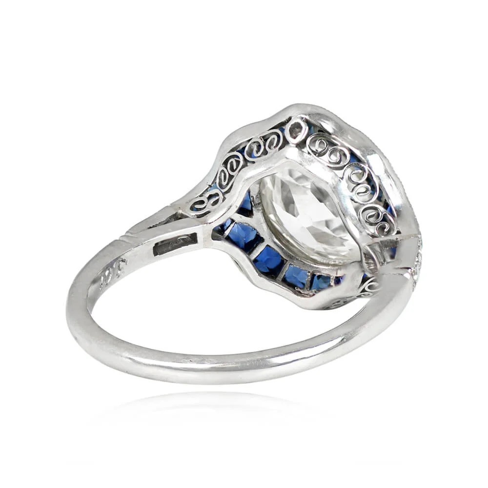 3Ct White Round Bezel Set Retro Style Engagement Wedding Ring Solid 925 Silver