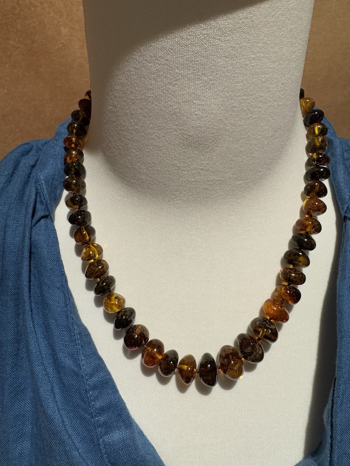 Natural Baltic Amber Necklace Natural Inclusions 33.1g 51cm